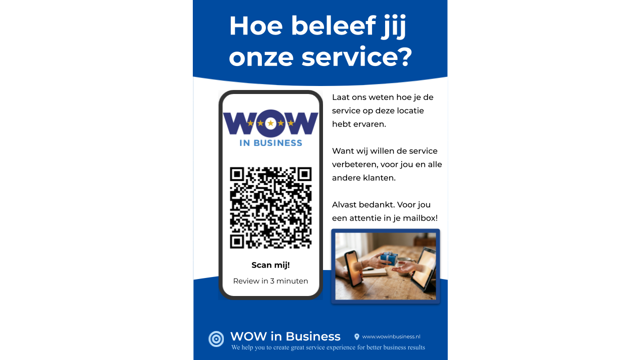 Poster (A4, kleur) Hoe beleef jij onze service?